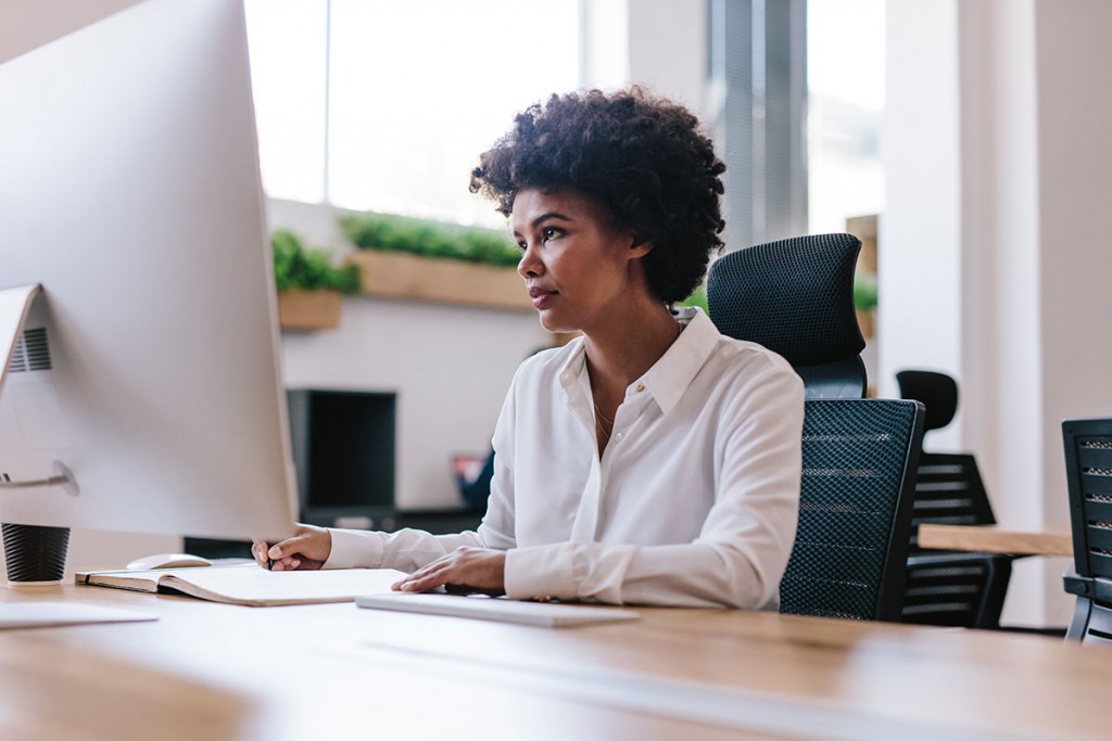 Woman Working on Computer in Secretary 2