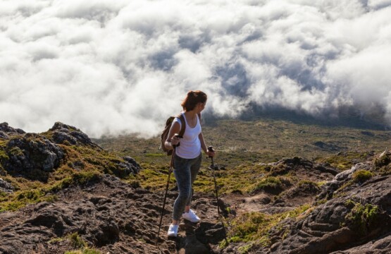 digital nomads in the azores climbing pico